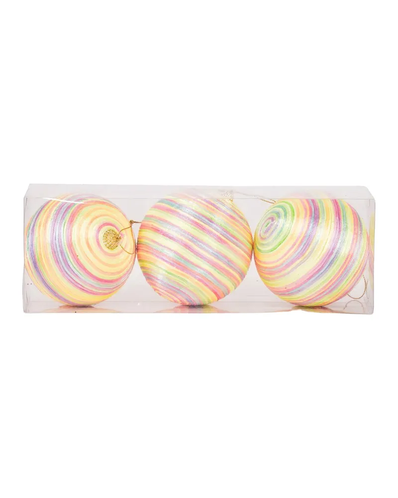 Weihnachtskugeln aus Schaumstoff in Neonfarben, 3er-Set von Housevitamin in Neonfarben, Ø 10 cm, Ansicht 4