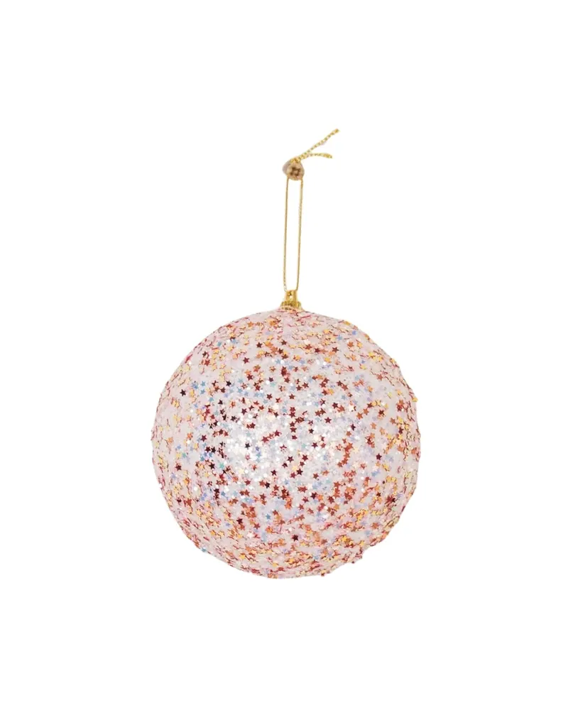 Weihnachtskugeln aus Schaumstoff in Neonfarben, 3er-Set von Housevitamin in Rosa mit Glitzeroptik, Ø 10 cm, Ansicht 3