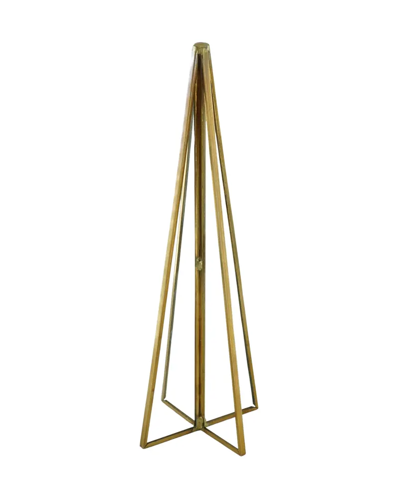 Weihnachtsbaum-Deko aus Metall und Glas in zwei Größen von Housevitamin in Goldfarben, 5,5 × 20 cm, Ansicht 1