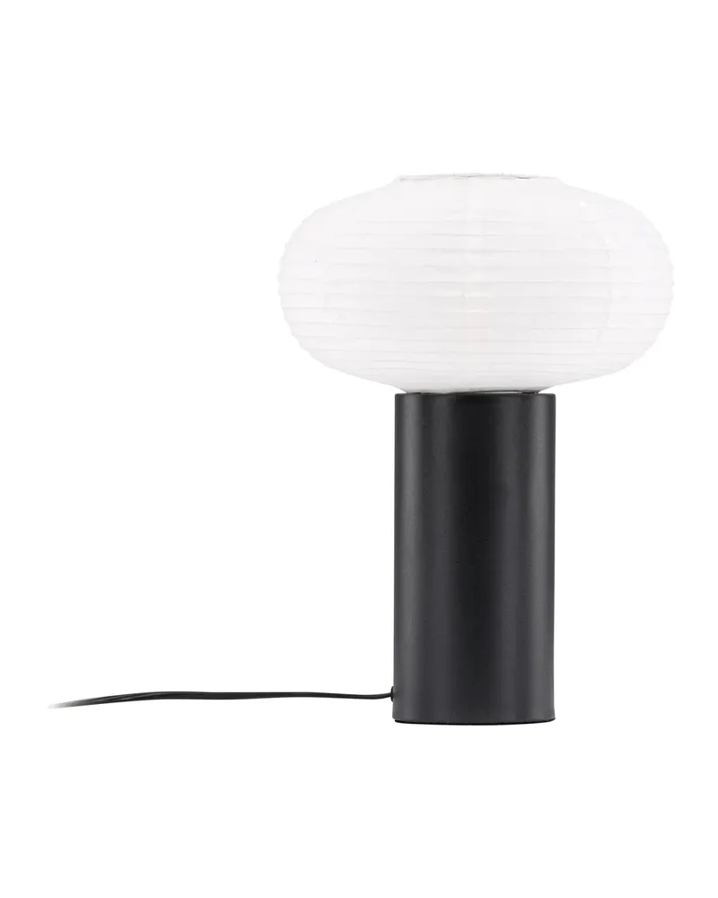 Hovfjället Tischlampe mit ovalem Papierschirm auf schwarzem Fuß