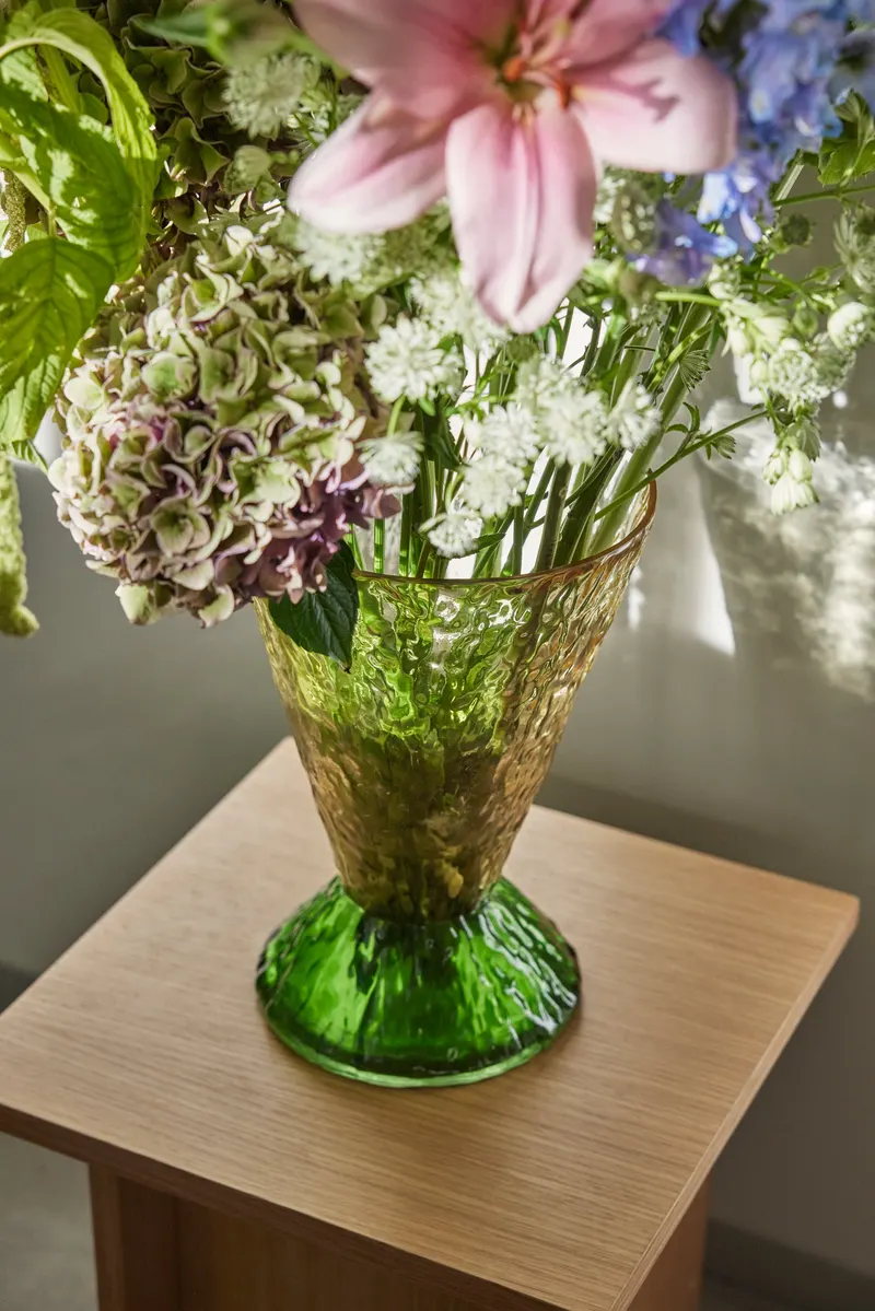 Hübsch Abyss Vase in Braun und Dunkelgrün, Ø 20 × H 29 cm, Ansicht 5