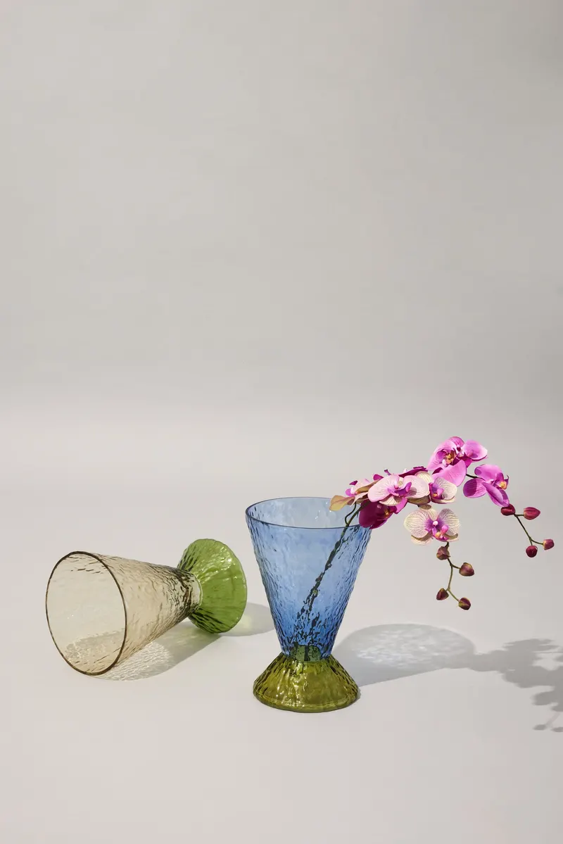 Hübsch Abyss Vase in Braun und Dunkelgrün, Ø 20 × H 29 cm