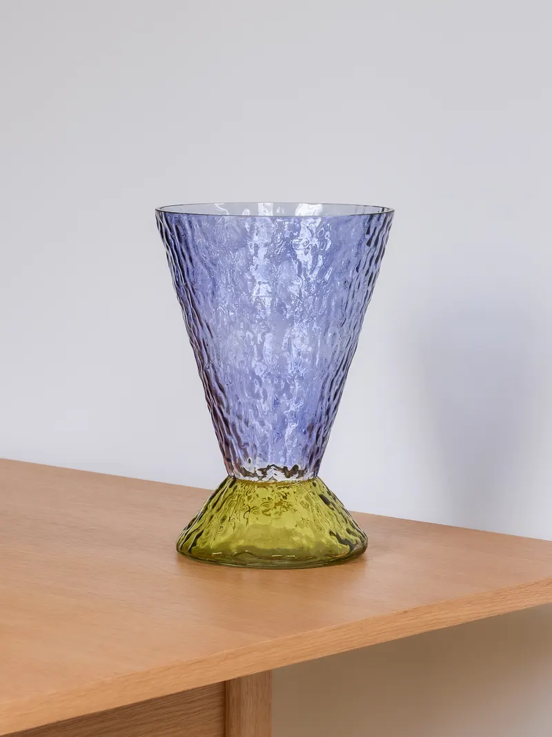 Hübsch Abyss Vase in Blau und Oliv, Ø 20 × H 29 cm, Ansicht 11
