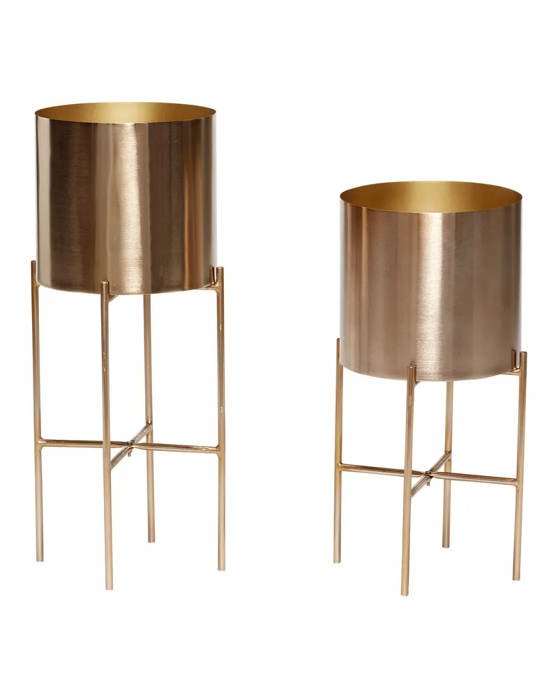Airy Pflanzgefäßset aus Eisen (2er-Set), Weiß