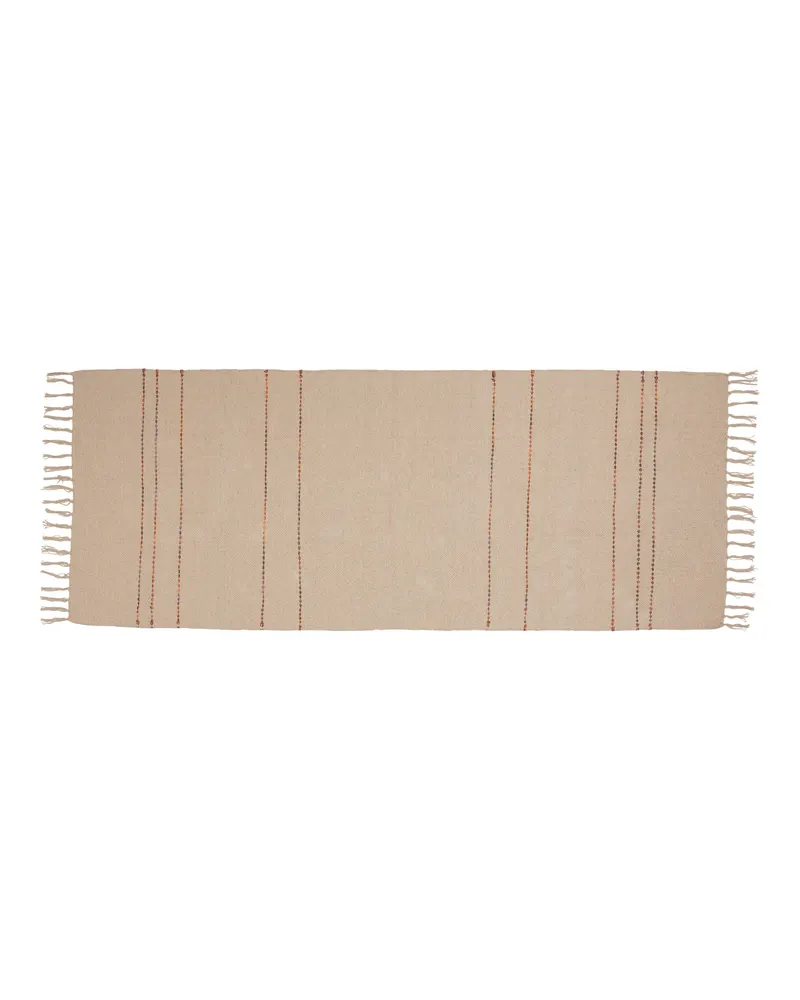 Alba Teppichläufer aus Baumwolle, Braun, Orange, Lila, Sandfarben