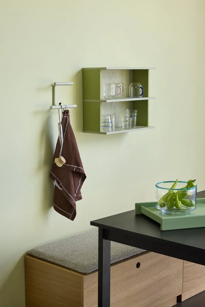 Hübsch Alcove Sitzbank in Hellgrau und Naturfarben, 90 × 47 × H 45 cm, Ansicht 10