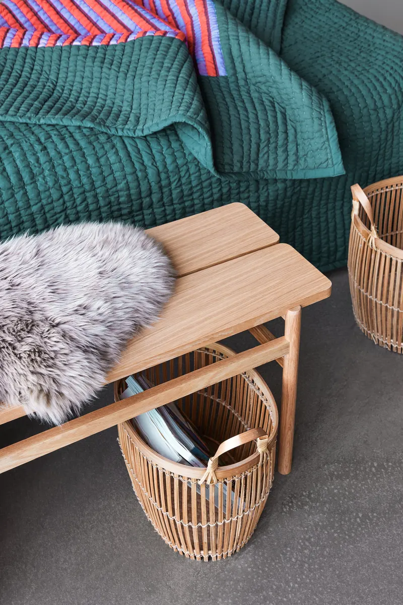 Hübsch Align Sitzbank in Naturfarben, 85 × 38 × H 45 cm, Ansicht 2