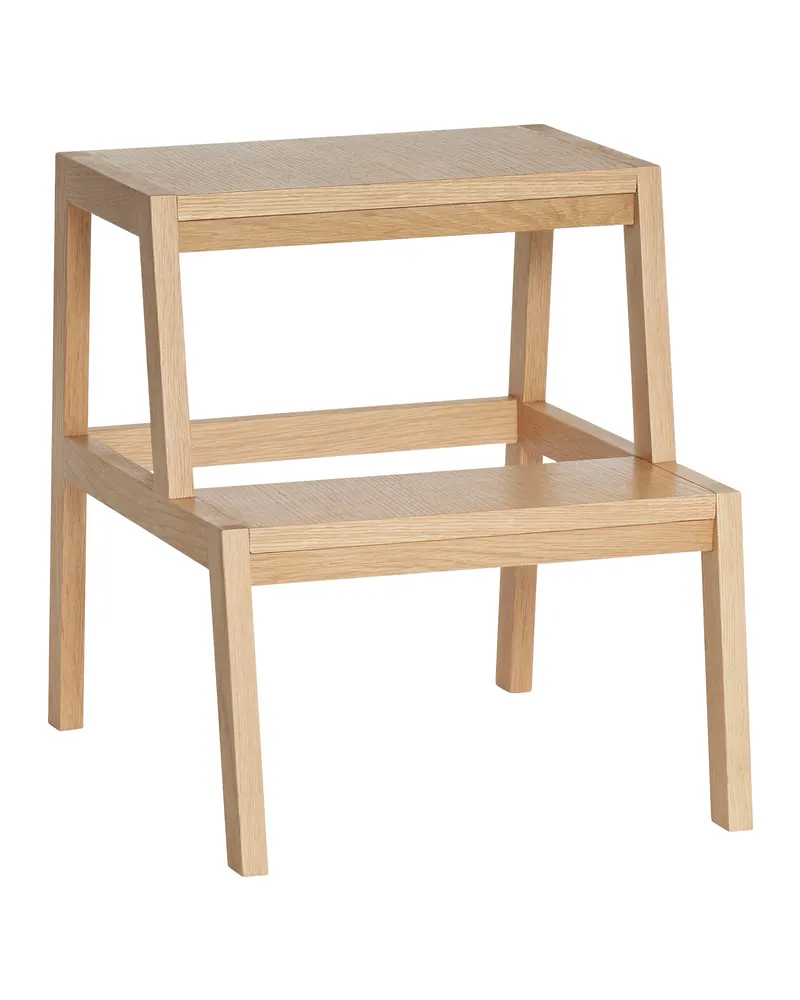 Alp Hocker mit Eichenfurnier in Naturfarben, FSC®-zertifiziert, Naturfarben