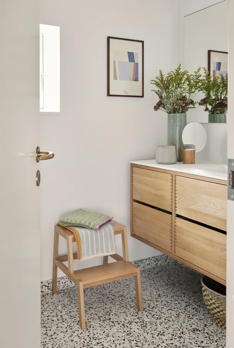 Hübsch Shimmer Vasenset in Blau, Braun und Glimmer, Ø 12 × H 20 und Ø 14 × H 35 cm, Ansicht 3