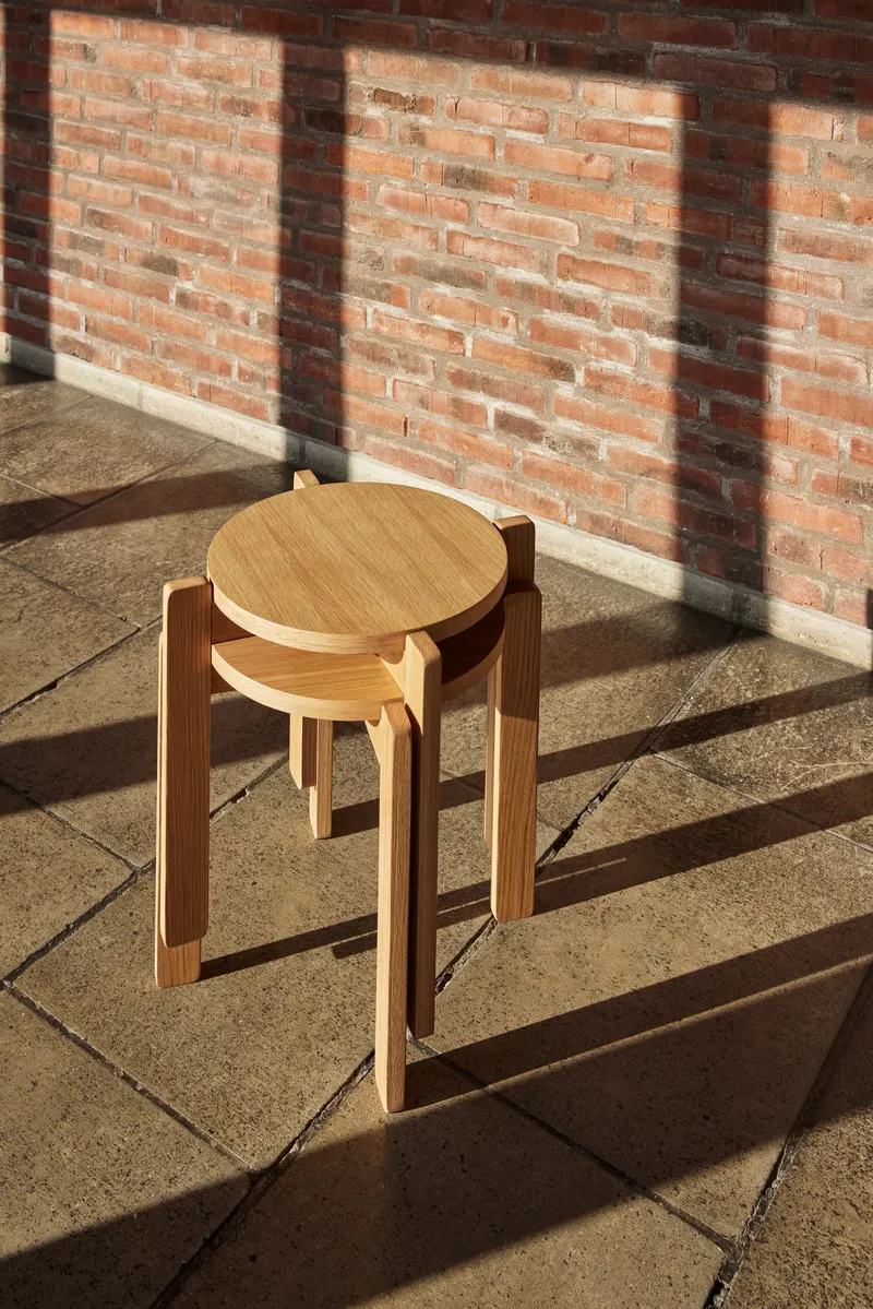 Hübsch Always Hocker in Naturfarben, Ø 45 × H 42 cm, Ansicht 6