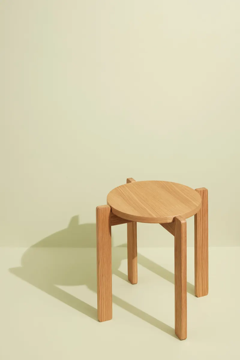 Hübsch Always Hocker in Naturfarben, Ø 45 × H 42 cm, Ansicht 8