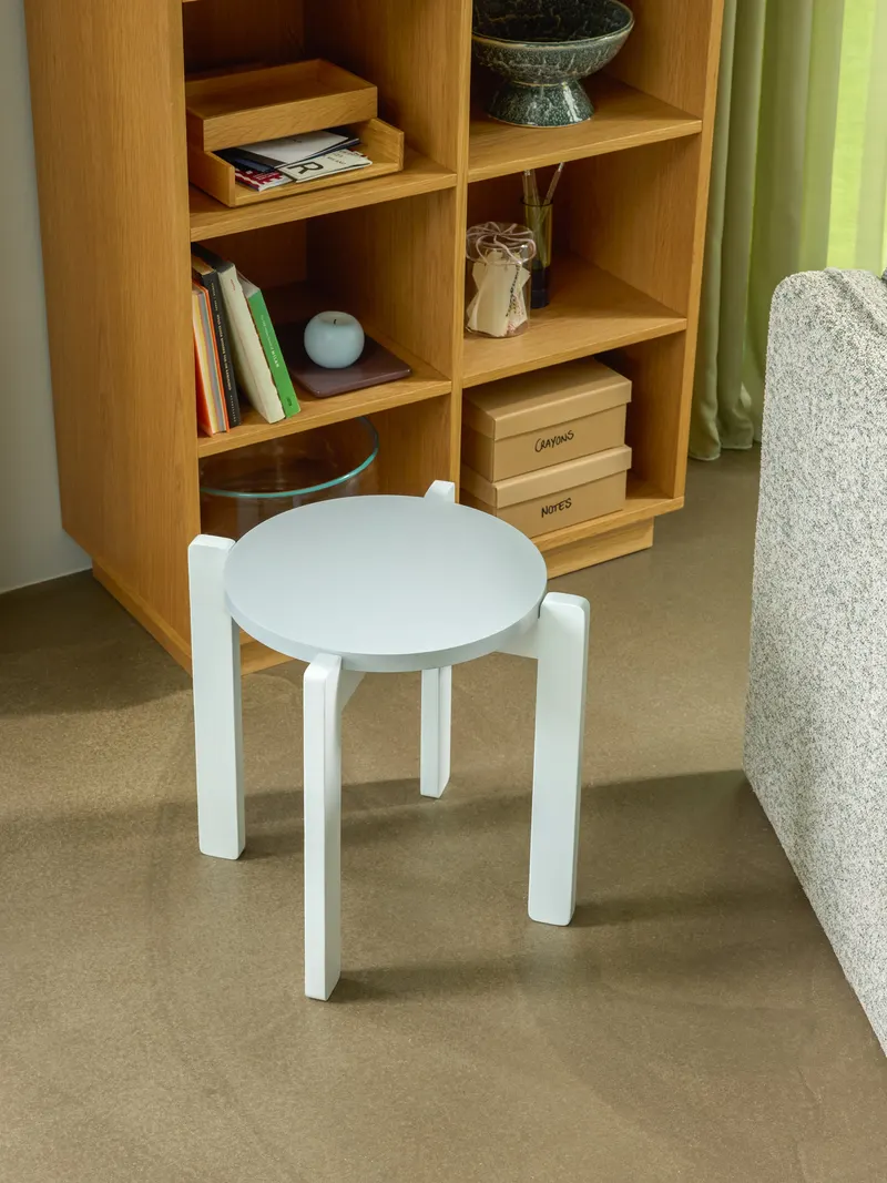 Hübsch Always Hocker in Hellgrau, Ø 45 × H 42 cm, Ansicht 6