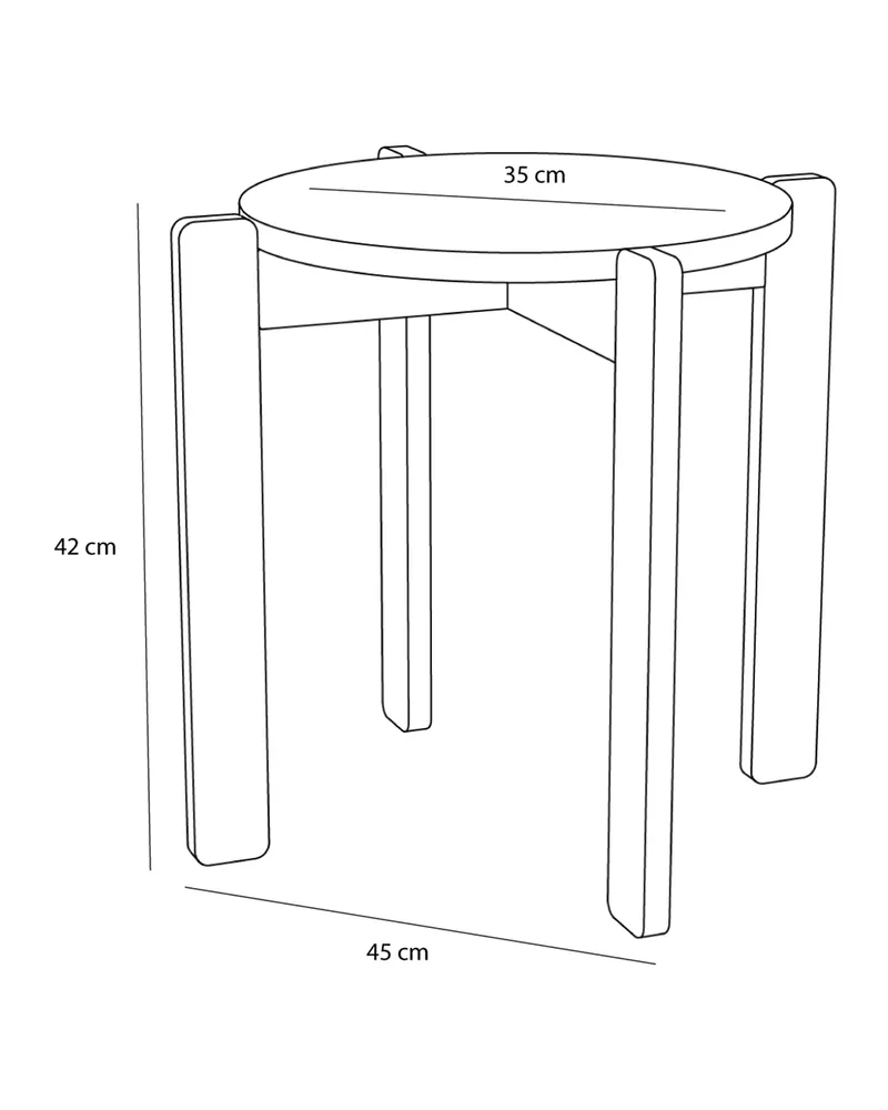 Hübsch Always Hocker in Orange, Ø 45 × H 42 cm, Ansicht 2