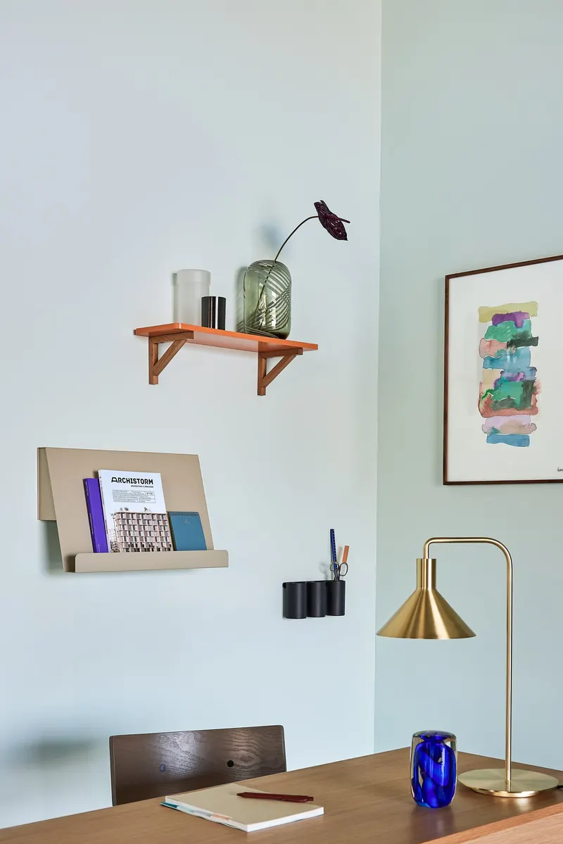 Hübsch Arki Regal in Naturfarben und Orange, 60 × 20 × H 16 cm, Ansicht 4