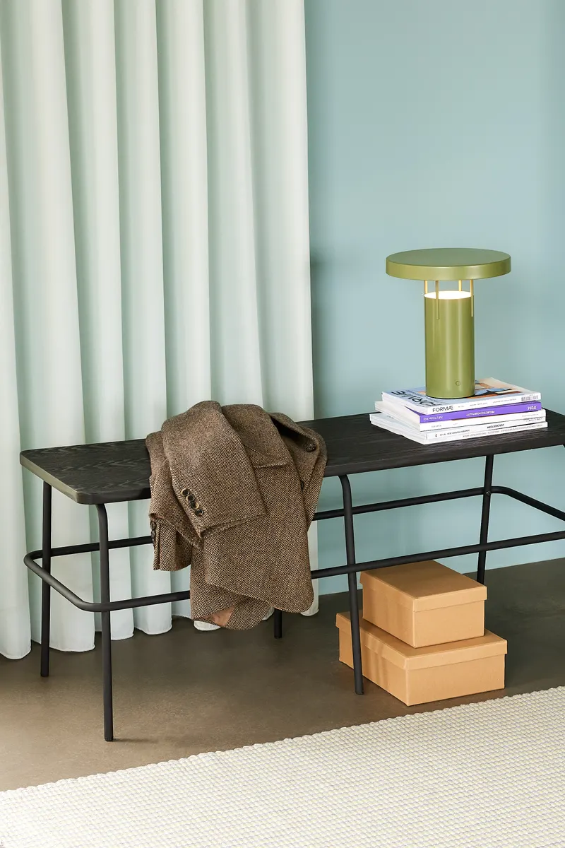 Hübsch Ash Sitzbank in Schwarz, 110 × 39 × H 46 cm, Ansicht 3