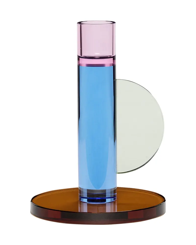 Hübsch Astro Kerzenhalter in Blau, Braun und Rosa, Ø 10 × H 14 cm, Ansicht 2