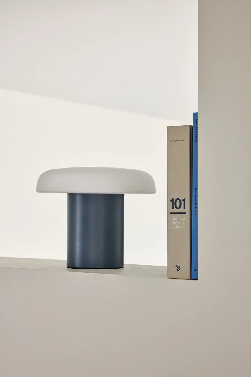 Hübsch Ateliers Tischleuchte in Dunkelblau und Weiß, Ø 25 × H 20 cm, Ansicht 5