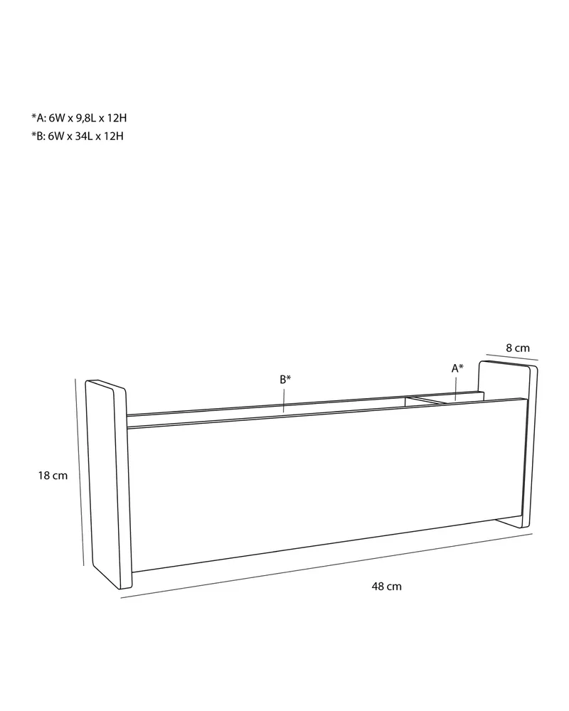 Hübsch AtHand Organizer in Naturfarben, 48 × 9 × H 18 cm, Ansicht 3