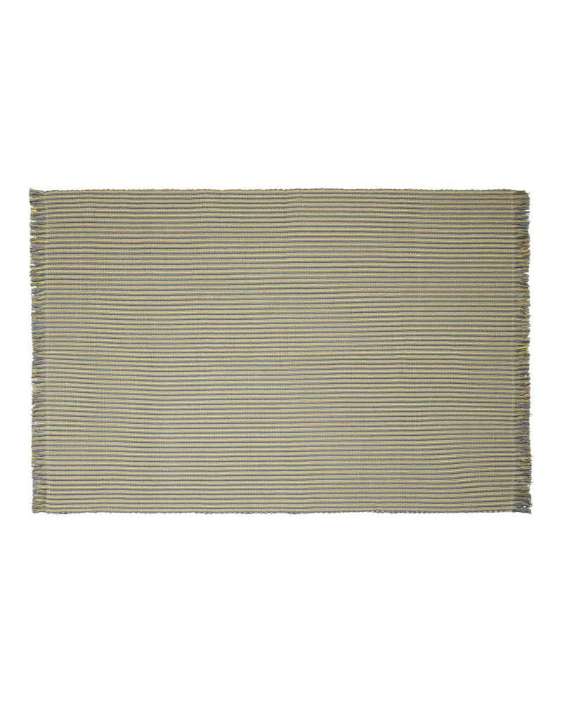 AtYourFeet Teppich aus Baumwolle, Beige, Grau, Hellblau, Sandfarben, Gelb