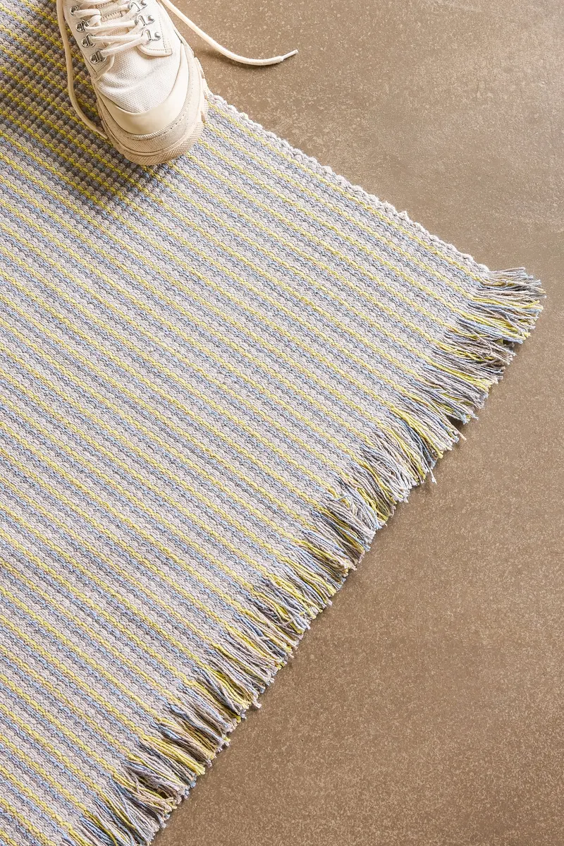 Hübsch AtYourFeet Teppich in Beige, Grau, Hellblau, Sandfarben und Gelb, 120 × 180 cm, Ansicht 8