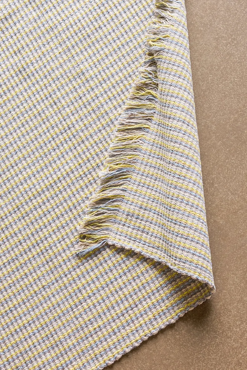 Hübsch AtYourFeet Teppich in Beige, Grau, Hellblau, Sandfarben und Gelb, 120 × 180 cm, Ansicht 9