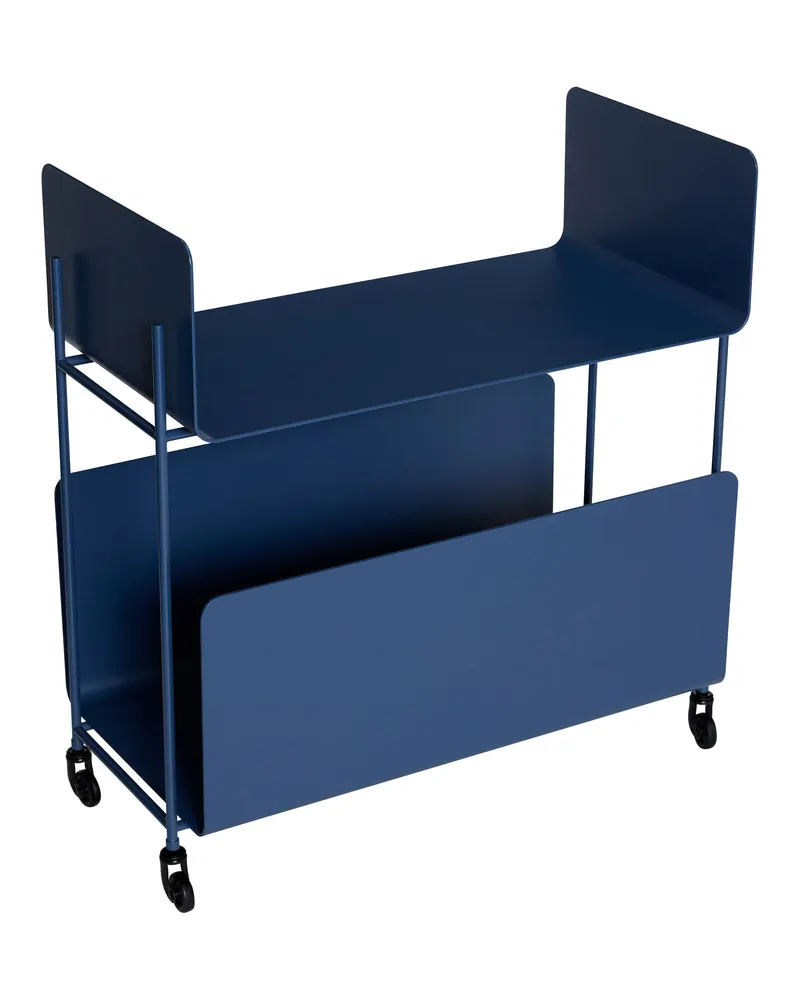 Hübsch Ays Servierwagen in Dunkelblau, 63 × 32 × H 66 cm, Ansicht 2