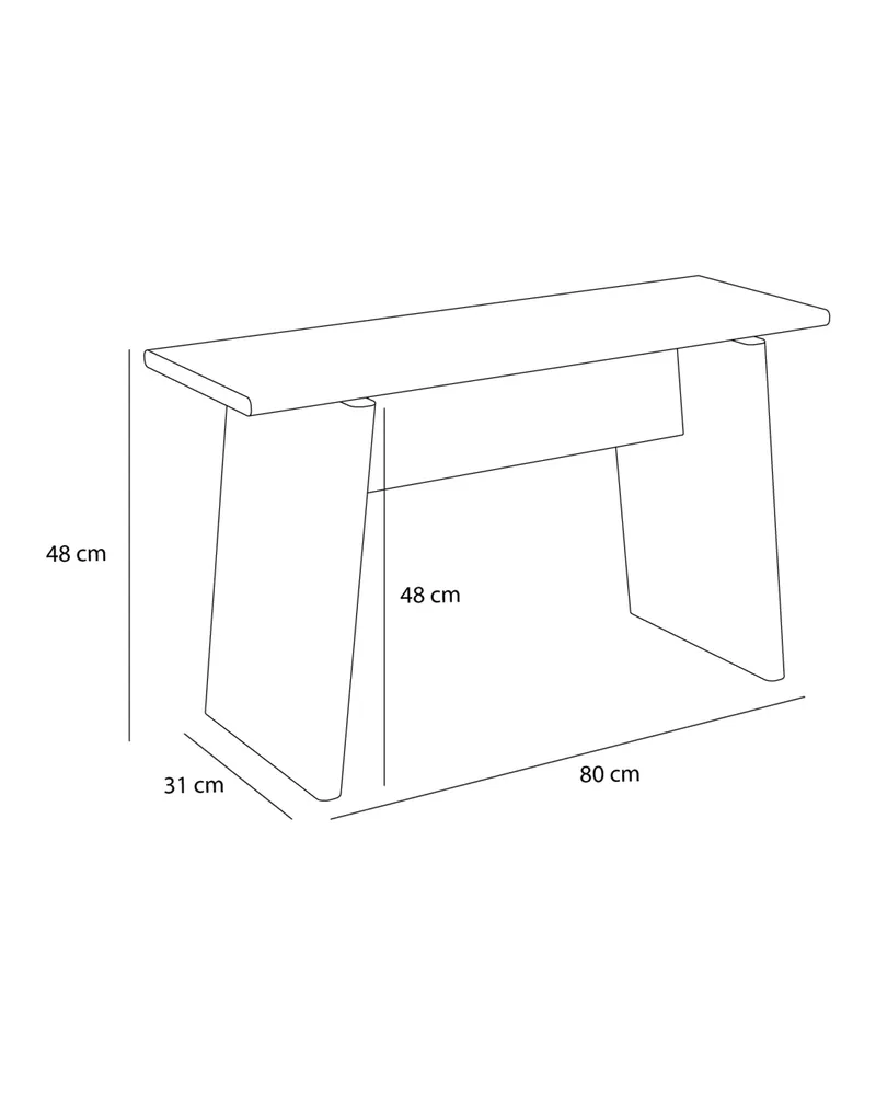 Hübsch Baenk Hocker in Naturfarben, 80 × 31 × H 48 cm, Ansicht 2
