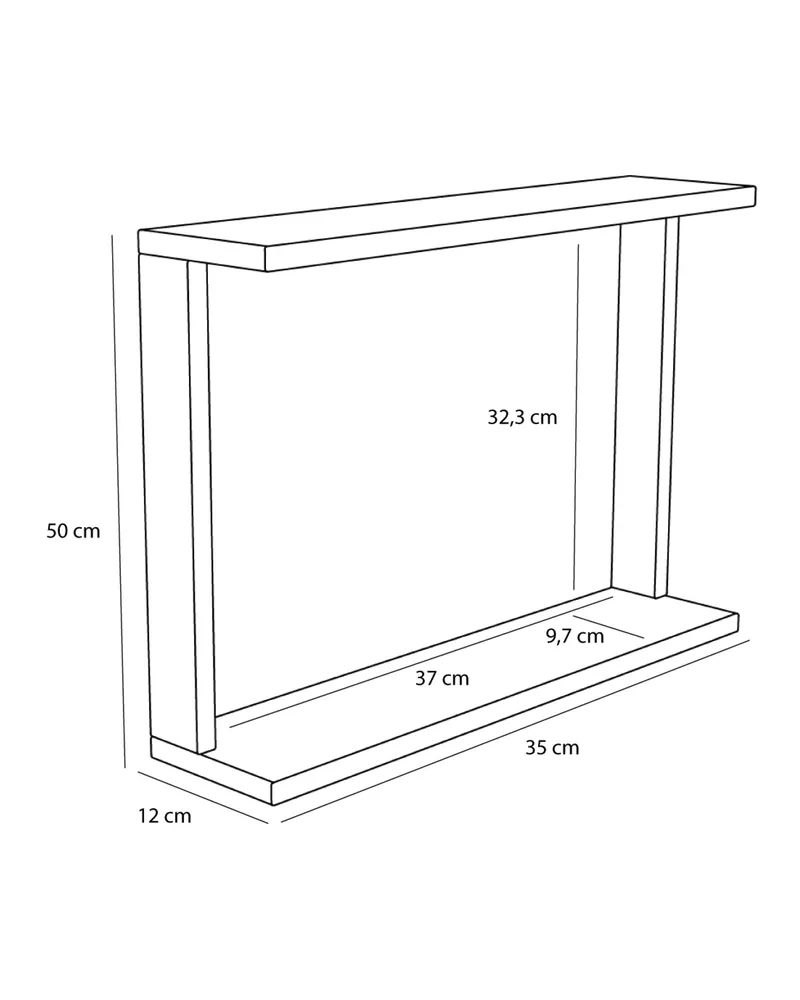 Hübsch Base Spiegel in Naturfarben, 35 × 12 × H 50 cm, Ansicht 3