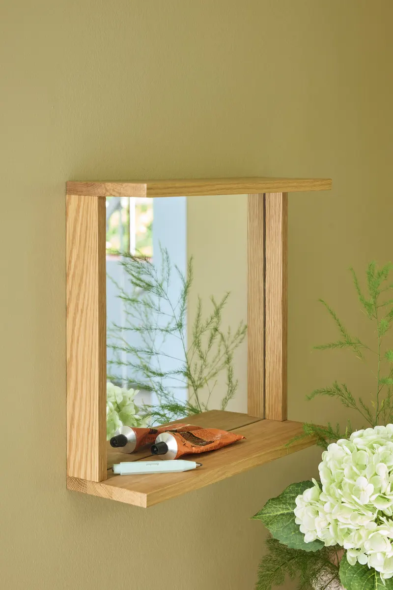 Hübsch Base Spiegel in Naturfarben, 35 × 12 × H 50 cm, Ansicht 5