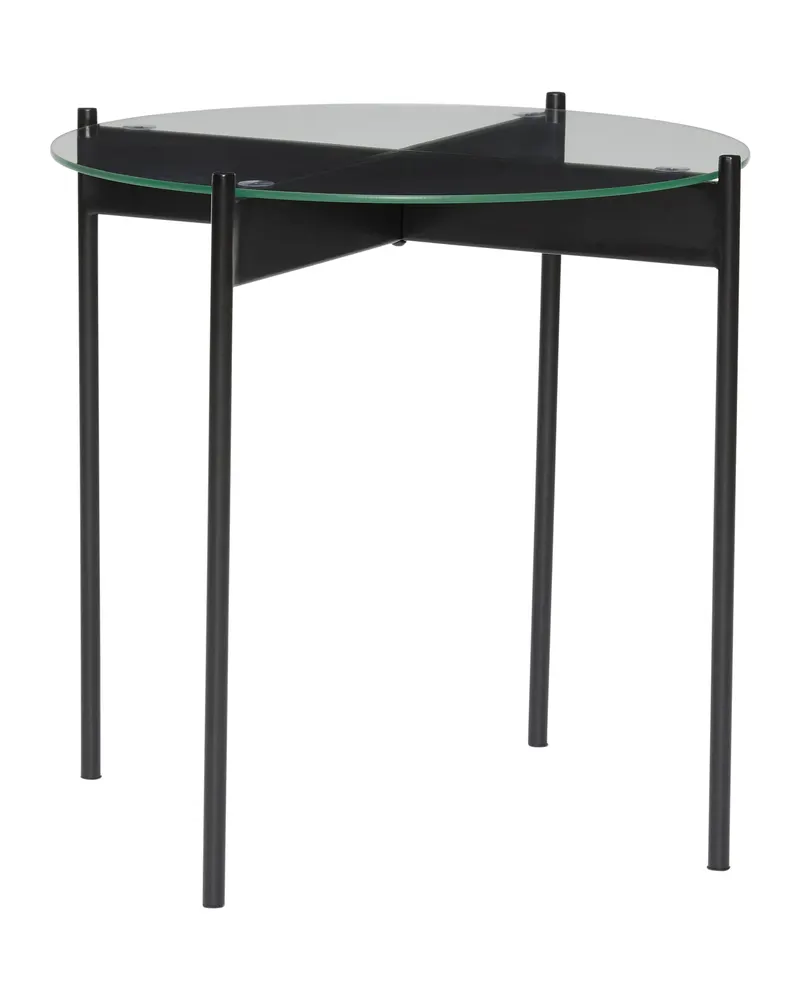 Hübsch Beam Beistelltisch in Schwarz, Ø 45 × H 42 cm, Ansicht 1