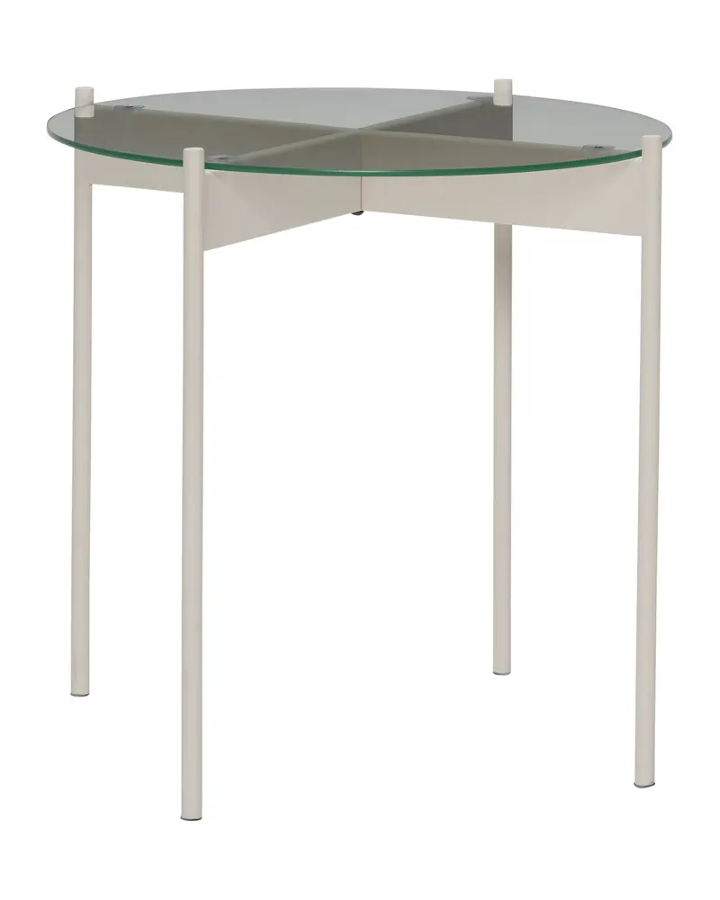 Beam Beistelltisch aus Glas und Eisen, Sand