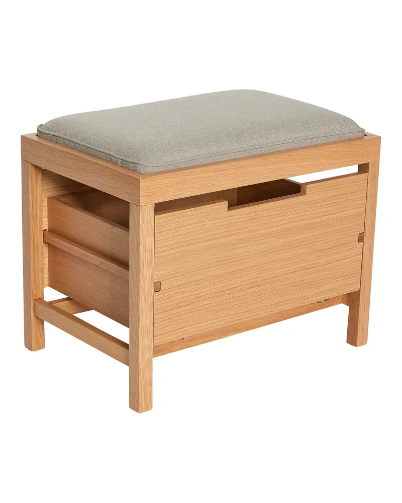 Hübsch Bifi Sitzbank in Naturfarben und Sandfarben, 60 × 40 × H 48 cm, Ansicht 2