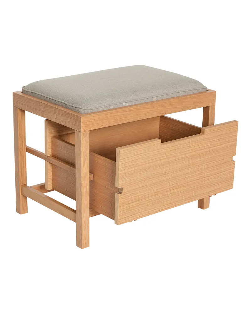 Hübsch Bifi Sitzbank in Naturfarben und Sandfarben, 60 × 40 × H 48 cm, Ansicht 3