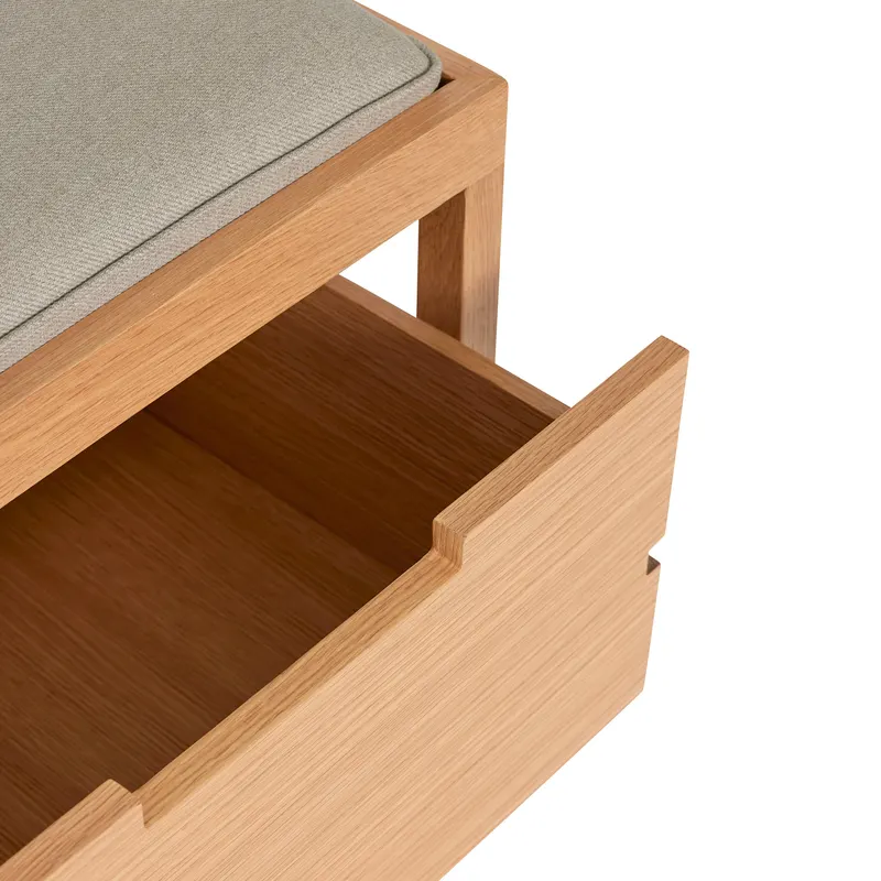 Hübsch Bifi Sitzbank in Naturfarben und Sandfarben, 60 × 40 × H 48 cm, Ansicht 5