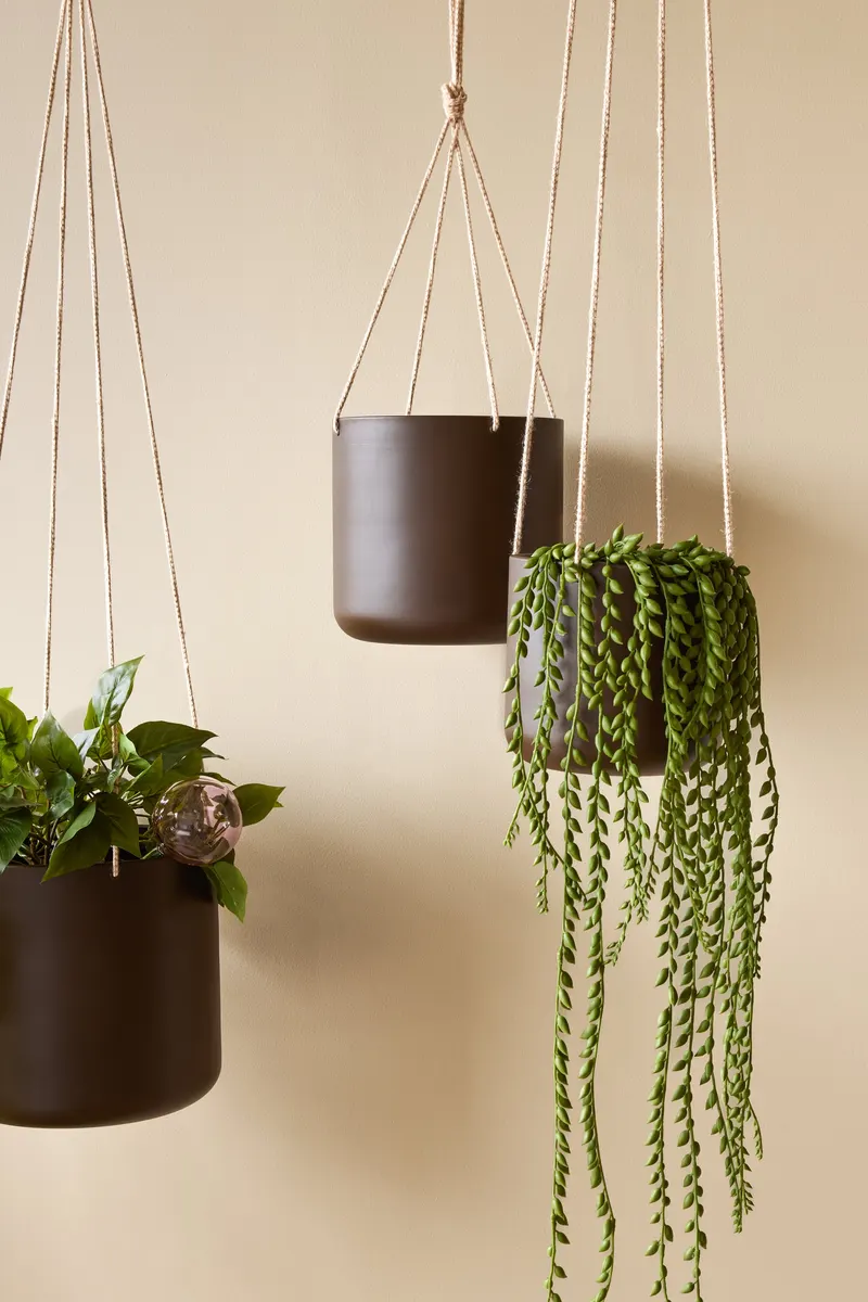 Hübsch Bloom Pflanzgefäßset in Beige und Braun, Ø 17 × H 16 und Ø 21 × H 20 und Ø 25 × H 24 cm, Ansicht 3