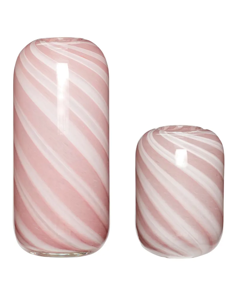 Candy Vasenset aus Glas in Altrosa und Weiß (2er-Set), Alt rosa, Weiß