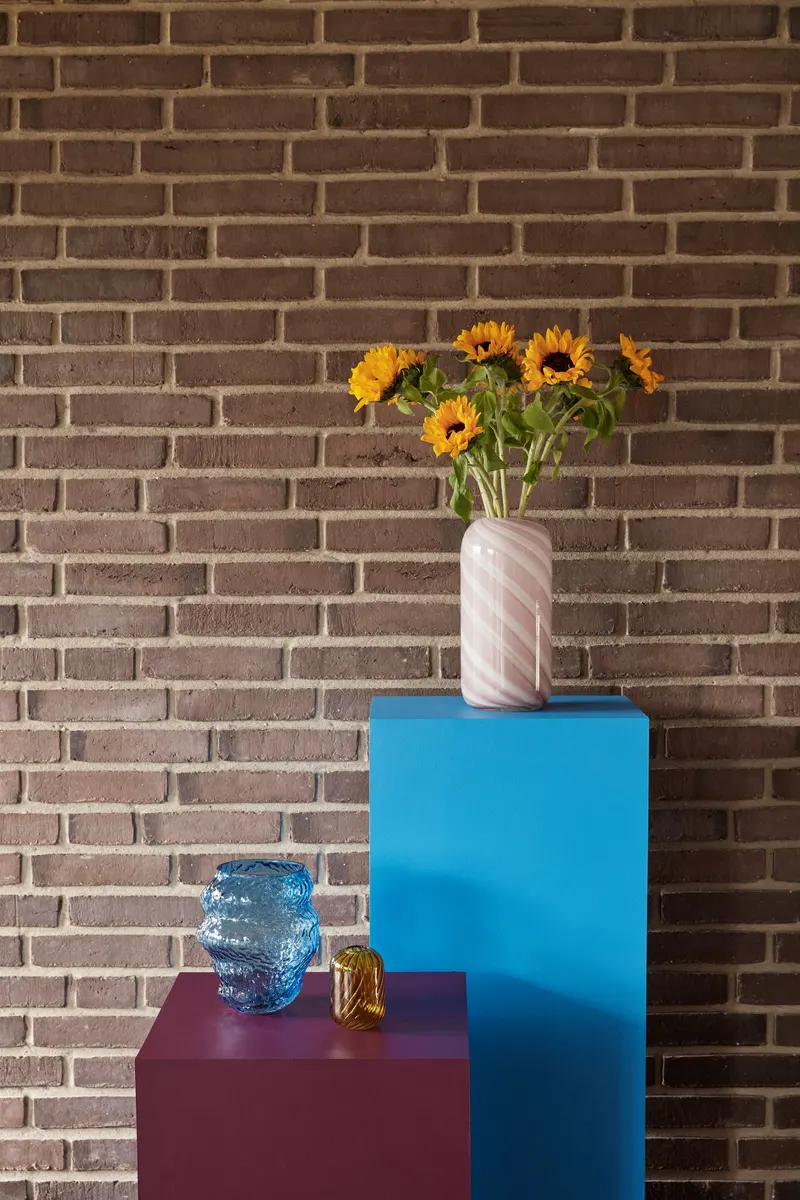 Hübsch Candy Vasenset in Altrosa und Weiß, Ø 13 × H 18 und Ø 13 × H 26 cm, Ansicht 2