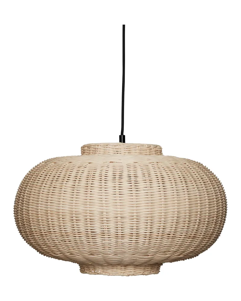 Chand Ellipse Pendelleuchte aus Rattan in Naturfarben, FSC®-zertifiziert, Naturfarben