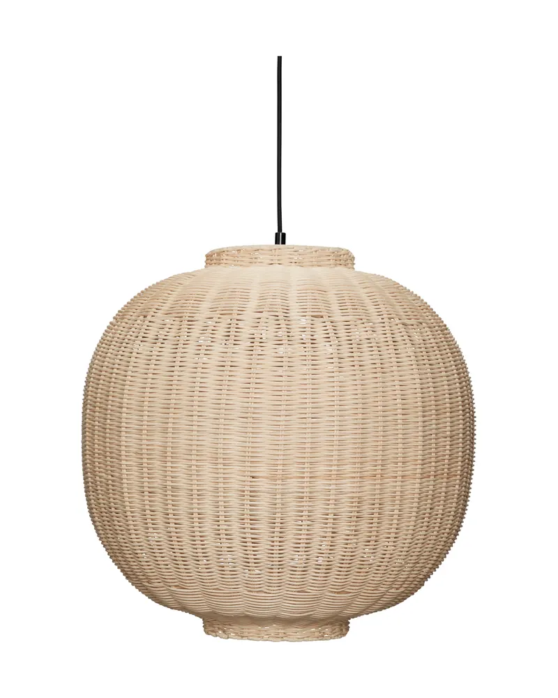 Chand Round Pendelleuchte aus Rattan in Naturfarben, FSC®-zertifiziert, Naturfarben