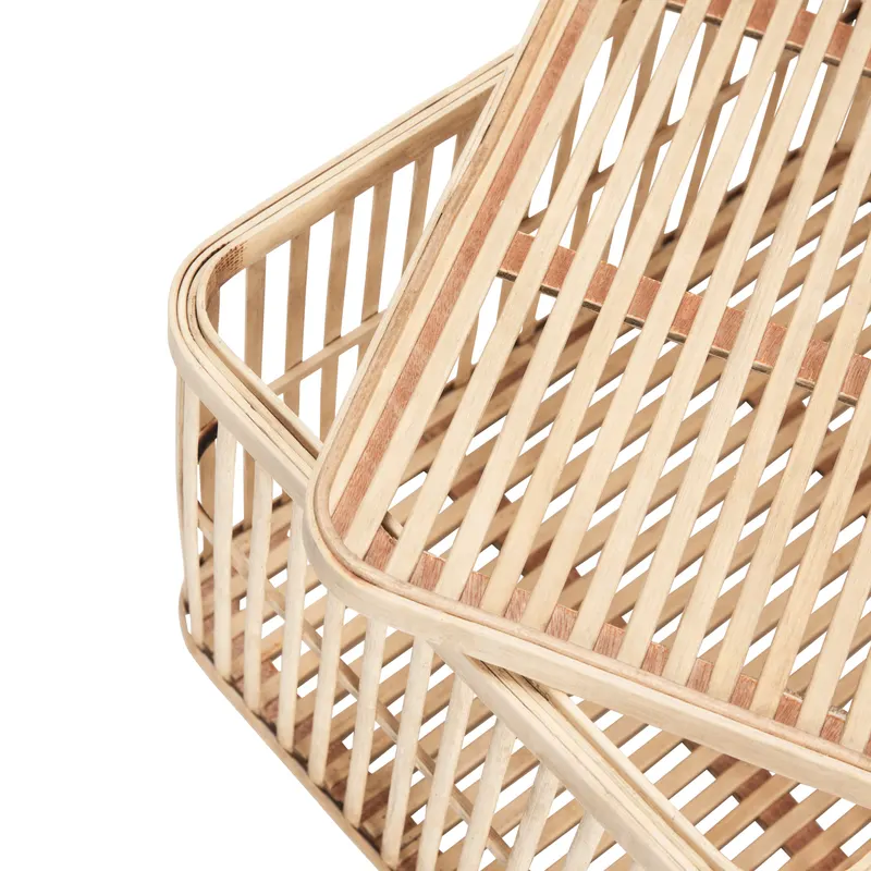 Hübsch Cheery Korbset in Naturfarben, 46 × 35 × H 27 und 52 × 40 × H 32 cm, Ansicht 5