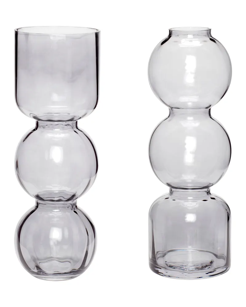 Circle Vasenset aus Glas in Rauchfarben (2er-Set)