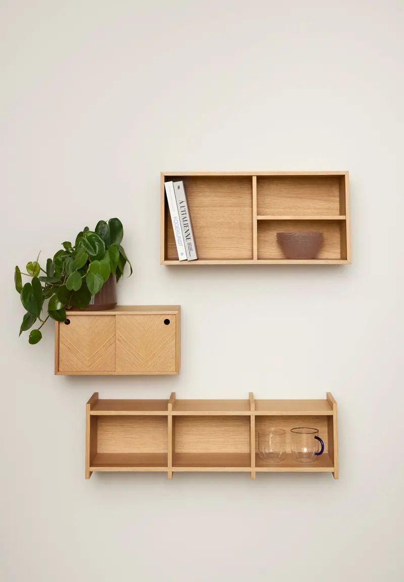 Hübsch Focal Regal in Naturfarben, 80 × 20 × H 23 cm, Ansicht 5