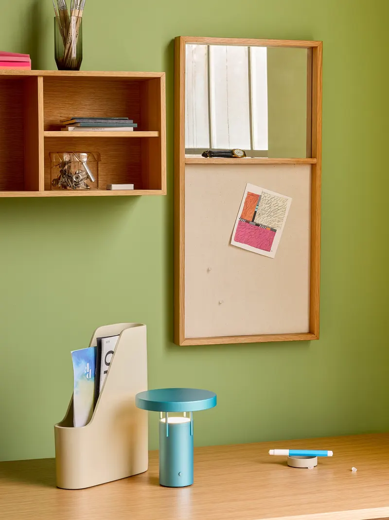 Hübsch Combine Pinnwand mit Spiegel in Naturfarben, 80 × 5 × H 40 cm, Ansicht 5