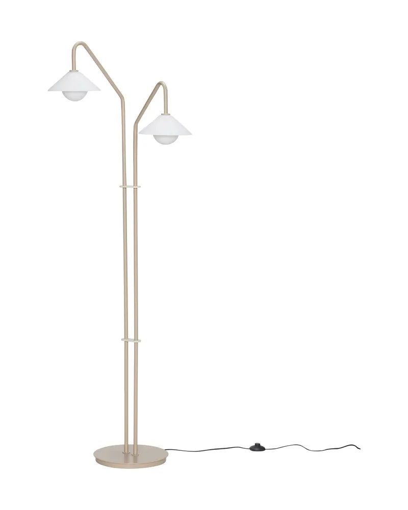 Como Stehlampe aus Glas und Eisen in Beige und Weiß