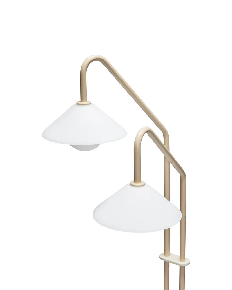 Hübsch Como Stehlampe in Beige und Weiß, 30 × 50 × H 165 cm, Ansicht 4