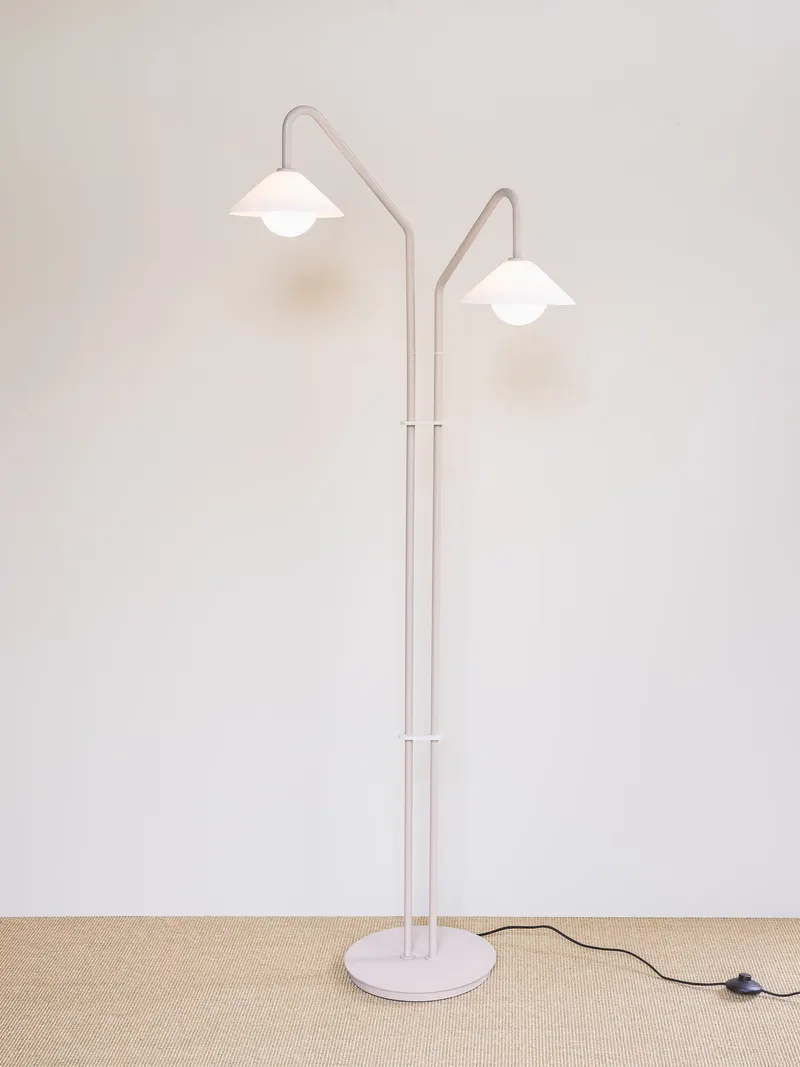 Hübsch Como Stehlampe in Beige und Weiß, 30 × 50 × H 165 cm, Ansicht 8