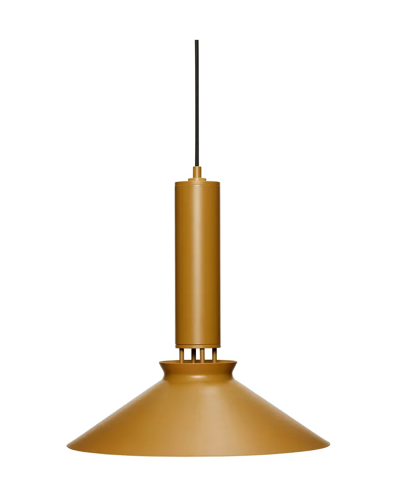 Coney Pendelleuchte aus Aluminium und Eisen in Senffarben