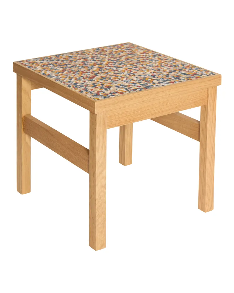 Hübsch Confetti Beistelltisch in Multifarben und Naturfarben, 40 × 40 × H 38 cm, Ansicht 2
