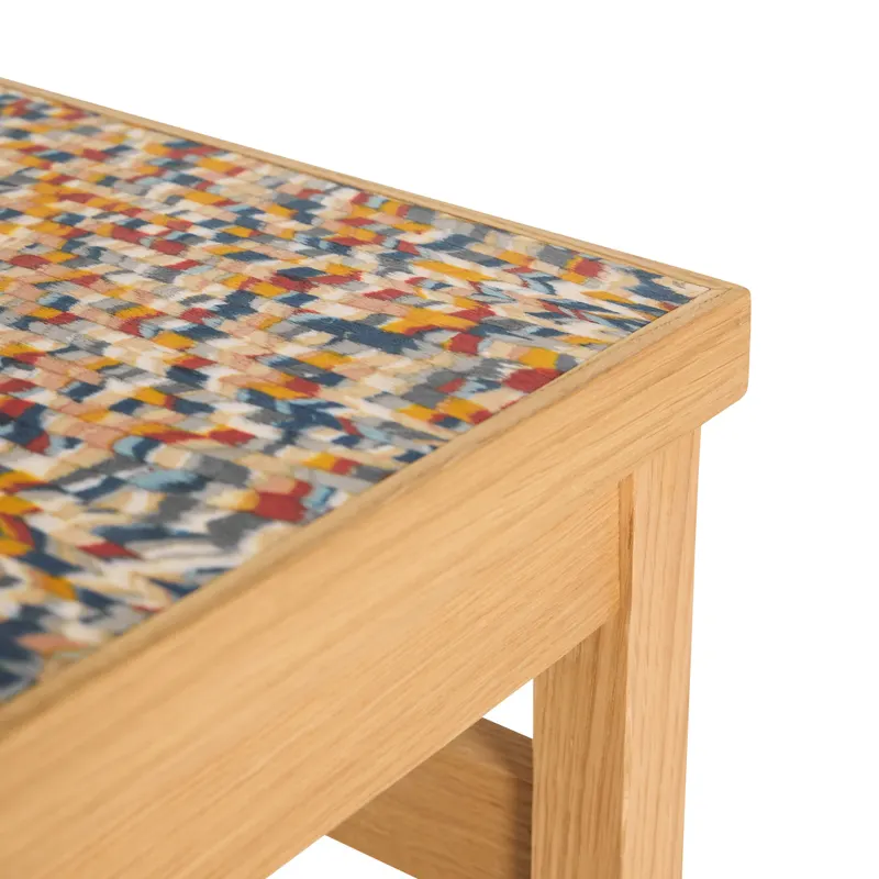 Hübsch Confetti Beistelltisch in Multifarben und Naturfarben, 40 × 40 × H 38 cm, Ansicht 4