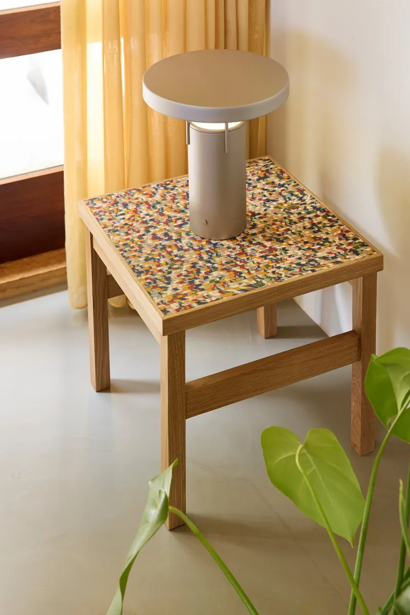 Hübsch Confetti Beistelltisch in Multifarben und Naturfarben, 40 × 40 × H 38 cm, Ansicht 6
